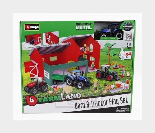 Fendt Fendt Vario 1050 Tractor 2016 + Farm Barn Play Set - 1:50 - Bburago Fendt Fendt Vario 1050 Tractor 2016 + Farm Barn Play Set - 1:50 - Bburago