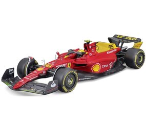 Formule 1 Ferrari F1-75 #55 GP Monza Italy 2022 C.Sainz + Pilot  - 1:24 - Bburago Formule 1 Ferrari F1-75 #55 GP Monza Italy 2022 C.Sainz + Pilot  - 1:24 - Bburago