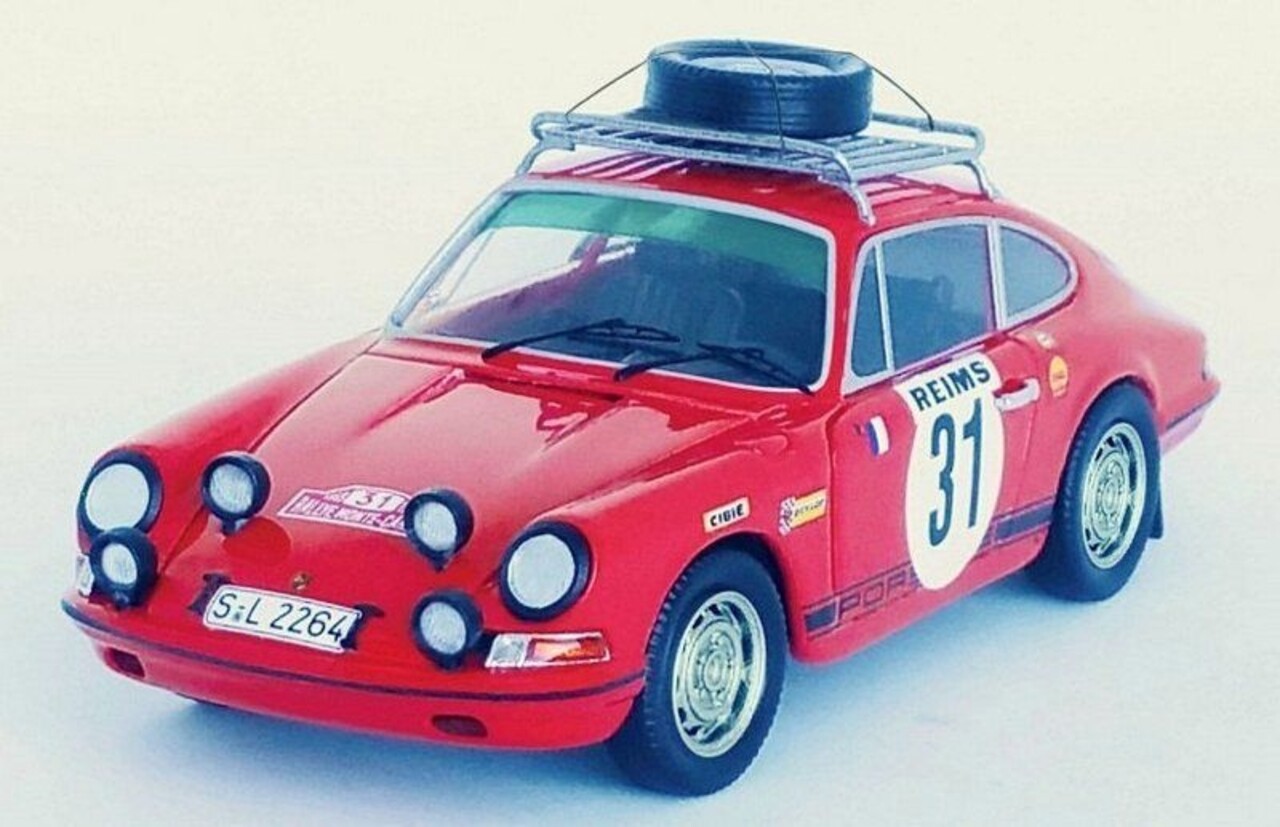 Porsche Porsche 911 S #31 Rally Monte Carlo 1969 + Roof Rack + Spare Wheel - 1:43 - Troféu