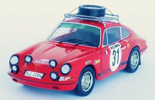 Porsche Porsche 911 S #31 Rally Monte Carlo 1969 + Roof Rack + Spare Wheel - 1:43 - Troféu
