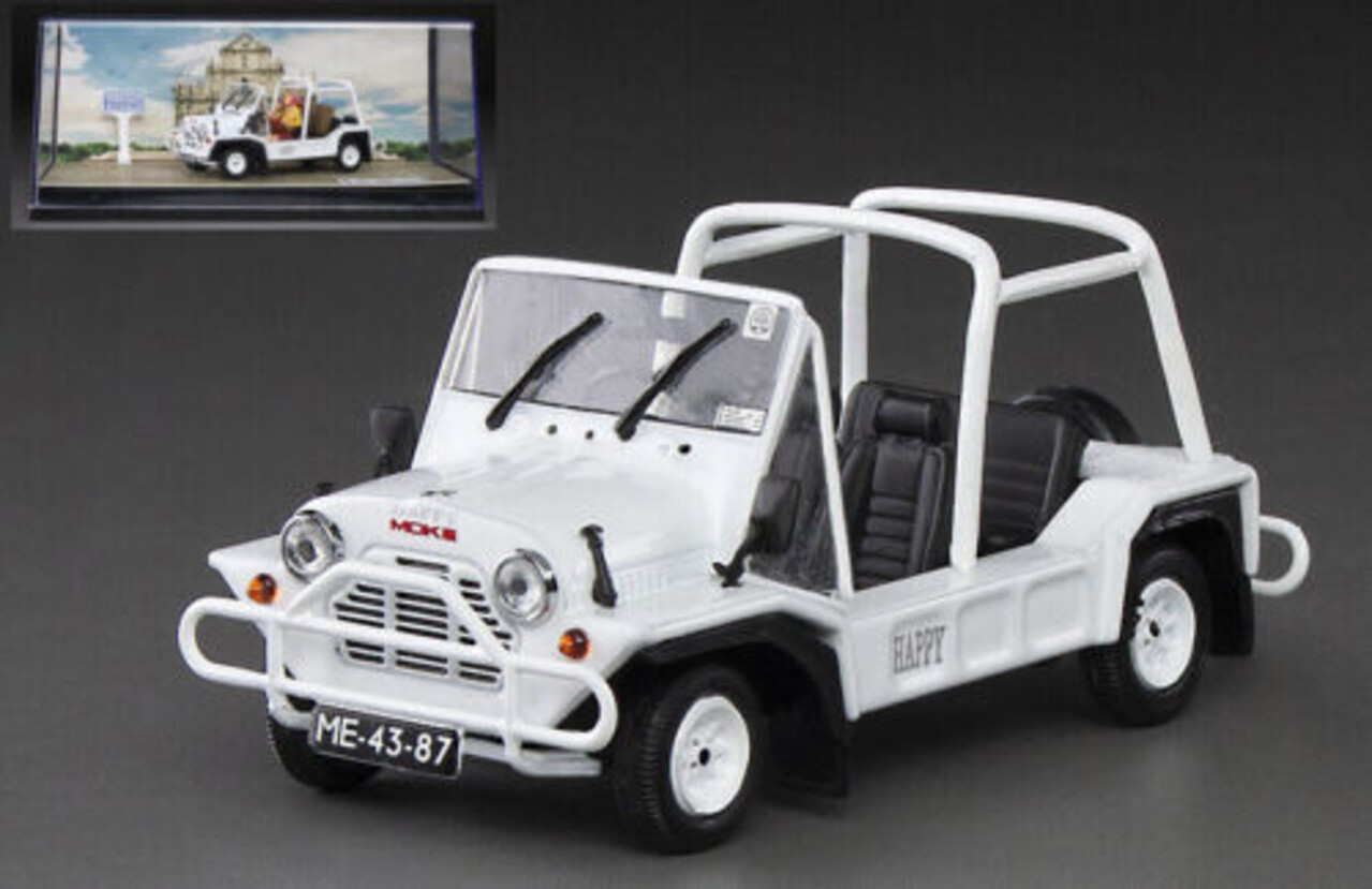 Austin Austin Mini Moke 1968 + 2 Figures + Suitcase + Macau Street Sign - 1:43 - Vitesse Austin Austin Mini Moke 1968 + 2 Figures + Suitcase + Macau Street Sign - 1:43 - Vitesse