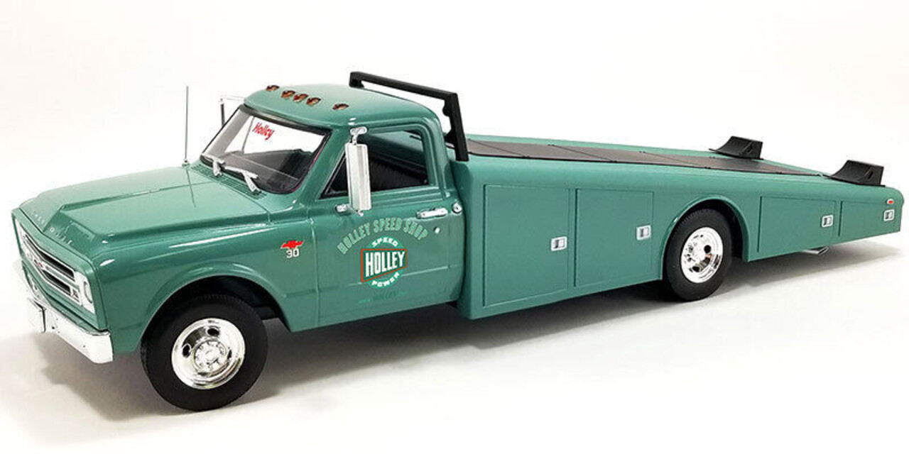 Chevrolet Chevrolet C-30 Ramp Truck Car Transporter + Slide Out Ramps 1967 'Holley Speed Shop'  - 1:18 - ACME