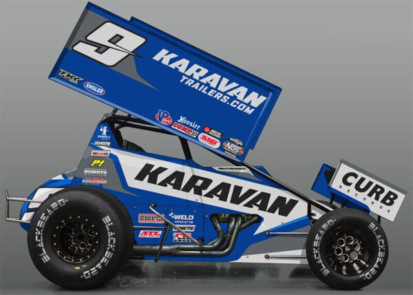 Sprint Car Sprint Car #9 Karavan Trailers James McFadden 2021 - 1:18 - ACME Sprint Car Sprint Car #9 Karavan Trailers James McFadden 2021 - 1:18 - ACME