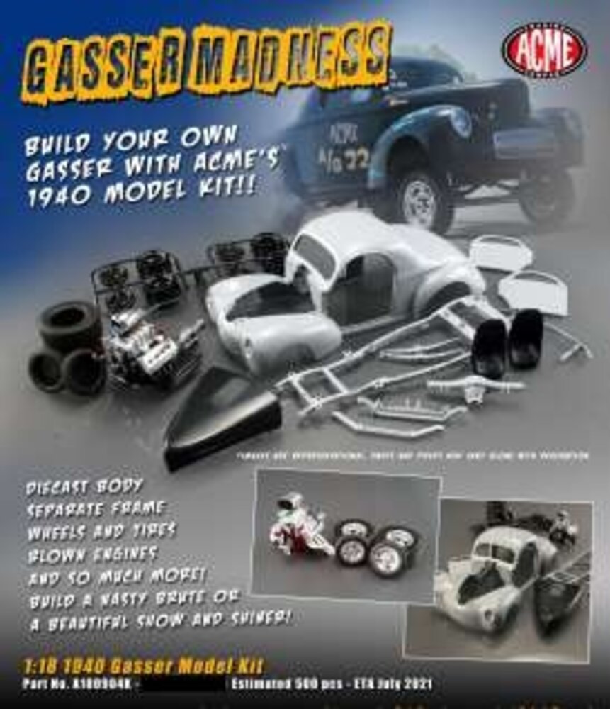 Willys Willys Gasser + Blown Engine 1940  (Metal Model Kit) - 1:18 - ACME