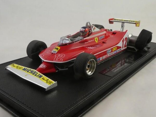 Formule 1 Ferrari 312T4 #12 GP Zandvoort Gilles Villeneuve 1979 + Pilot Figure - 1:18 - GP Replicas Formule 1 Ferrari 312T4 #12 GP Zandvoort Gilles Villeneuve 1979 + Pilot Figure - 1:18 - GP Replicas