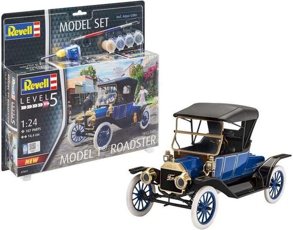 Revell Ford Model T Roadster (Level 5) + Aqua Color - 1:24 - Revell Revell Ford Model T Roadster (Level 5) + Aqua Color - 1:24 - Revell