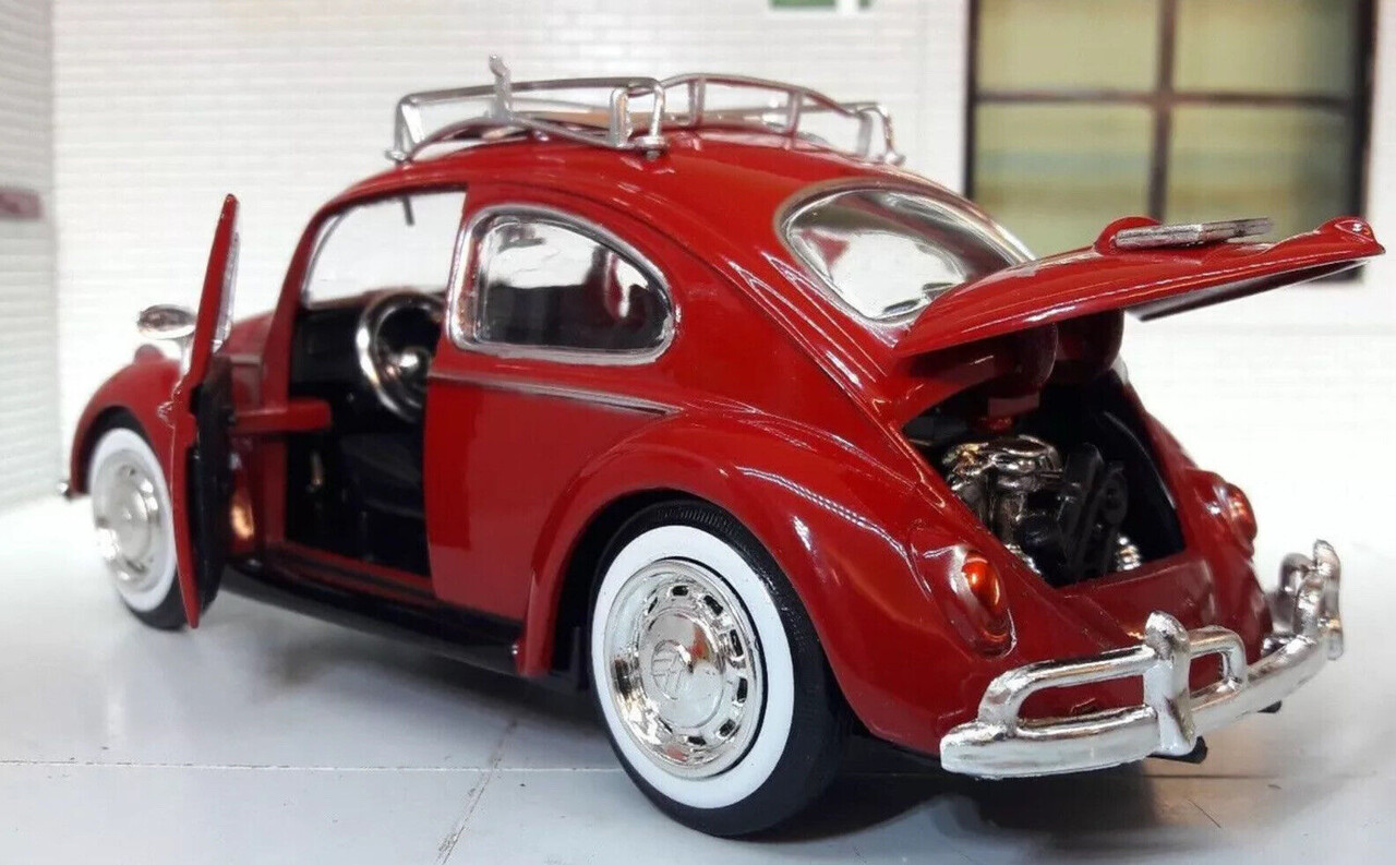 Volkswagen Volkswagen Beetle 1966 + Roof Rack  - 1:24 - Motor Max