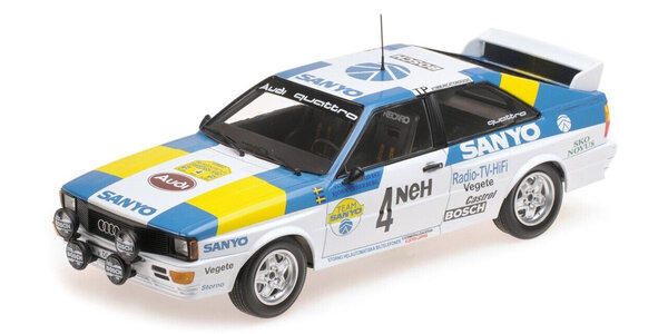Audi Audi Quattro Audi Sport Sweden #4 Winners International Swedish Rally 1982 - 1:18 - Minichamps Audi Audi Quattro Audi Sport Sweden #4 Winners International Swedish Rally 1982 - 1:18 - Minichamps