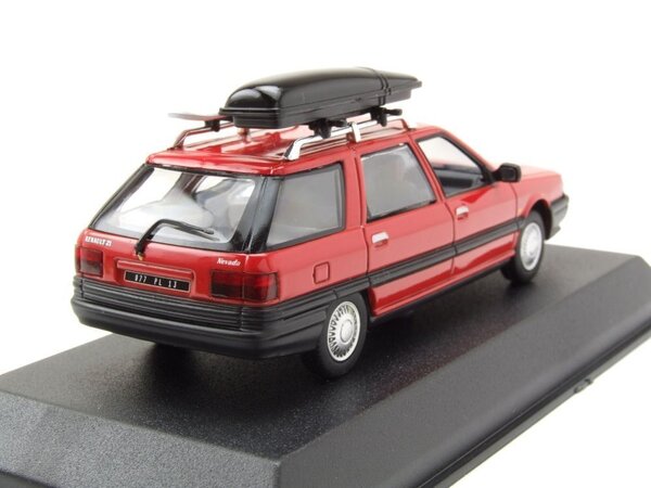 Renault Renault 21 Nevada 1989 + Roof Rack + Roof Box + Skis - 1:43 - Norev