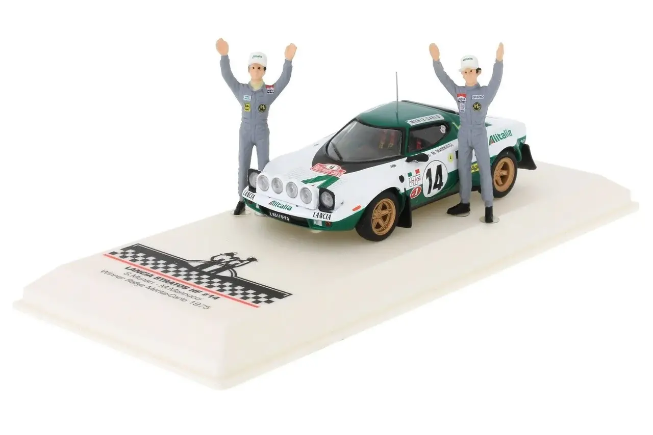 Lancia Lancia Stratos HF Alitalia #14 Rally WM Rally Monte Carlo 1975 + 2x Figure - IXO Models Lancia Lancia Stratos HF Alitalia #14 Rally WM Rally Monte Carlo 1975 + 2x Figure - IXO Models