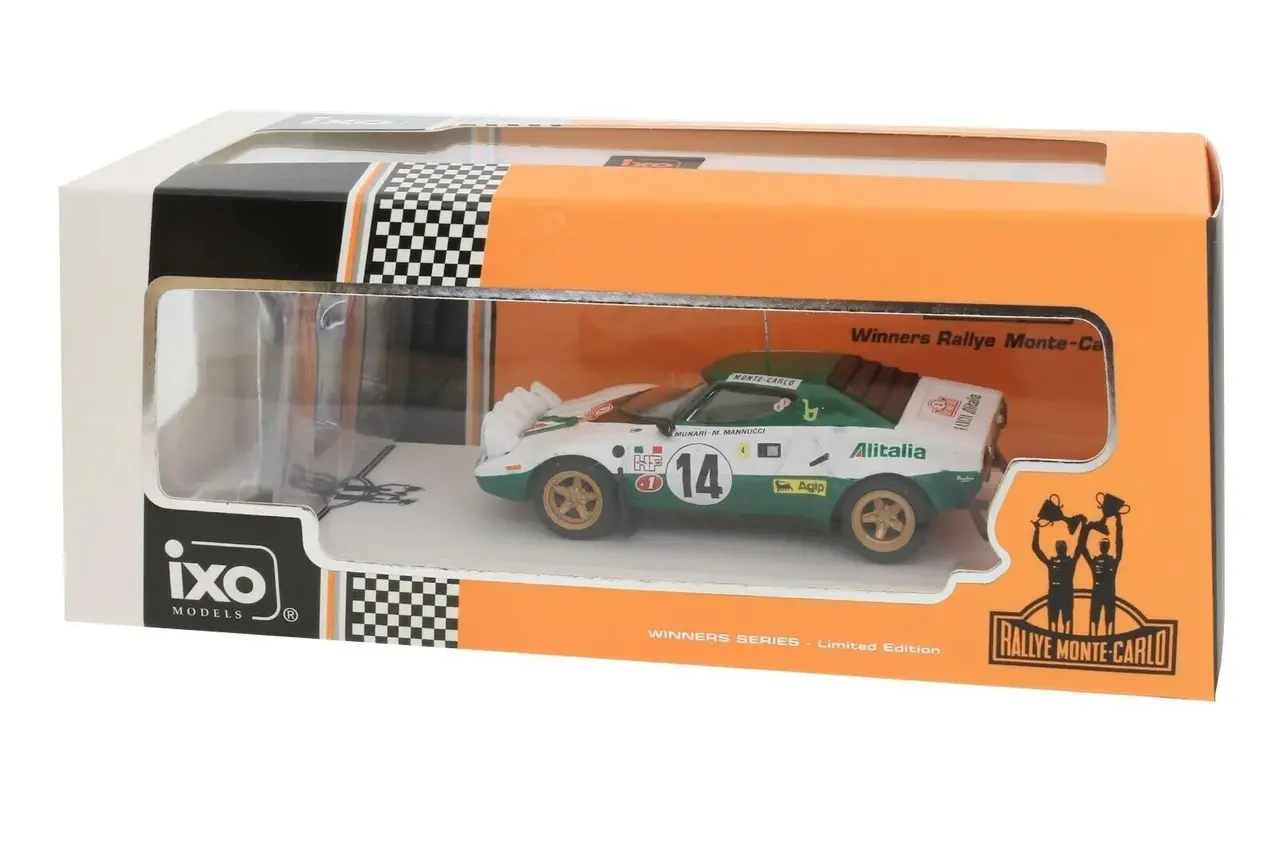 Lancia Lancia Stratos HF Alitalia #14 Rally WM Rally Monte Carlo 1975 + 2x Figure - IXO Models Lancia Lancia Stratos HF Alitalia #14 Rally WM Rally Monte Carlo 1975 + 2x Figure - IXO Models