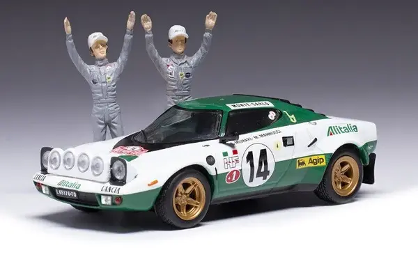 Lancia Lancia Stratos HF Alitalia #14 Rally WM Rally Monte Carlo 1975 + 2x Figure - IXO Models Lancia Lancia Stratos HF Alitalia #14 Rally WM Rally Monte Carlo 1975 + 2x Figure - IXO Models