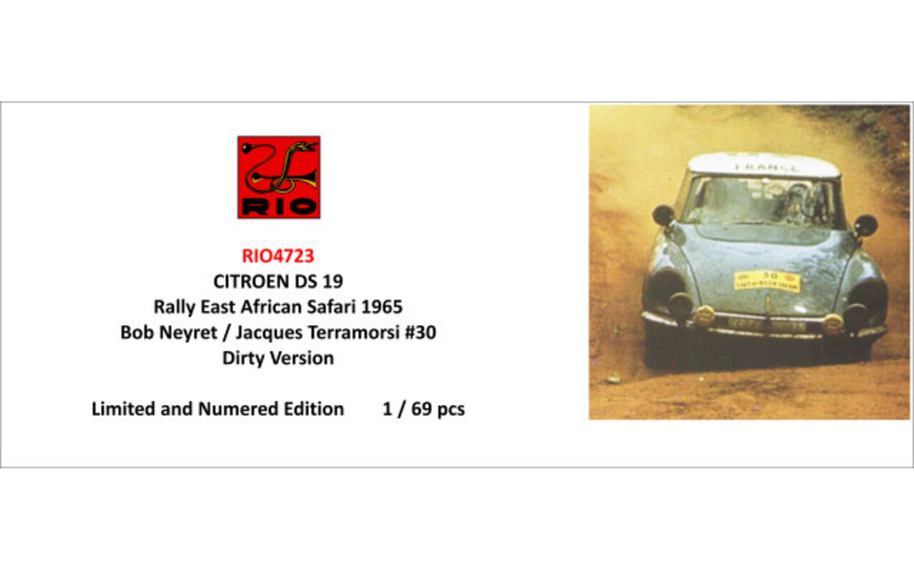 Citroen Citroen DS 19 #30 Rally East African Safari 1965 (Dirty + Night Version) - 1:43 - Rio
