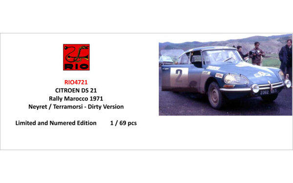 Citroen Citroen DS 21 #2 4th Rally Marocco 1971 (Dirty  Version) - 1:43 - Rio Citroen Citroen DS 21 #2 4th Rally Marocco 1971 (Dirty  Version) - 1:43 - Rio