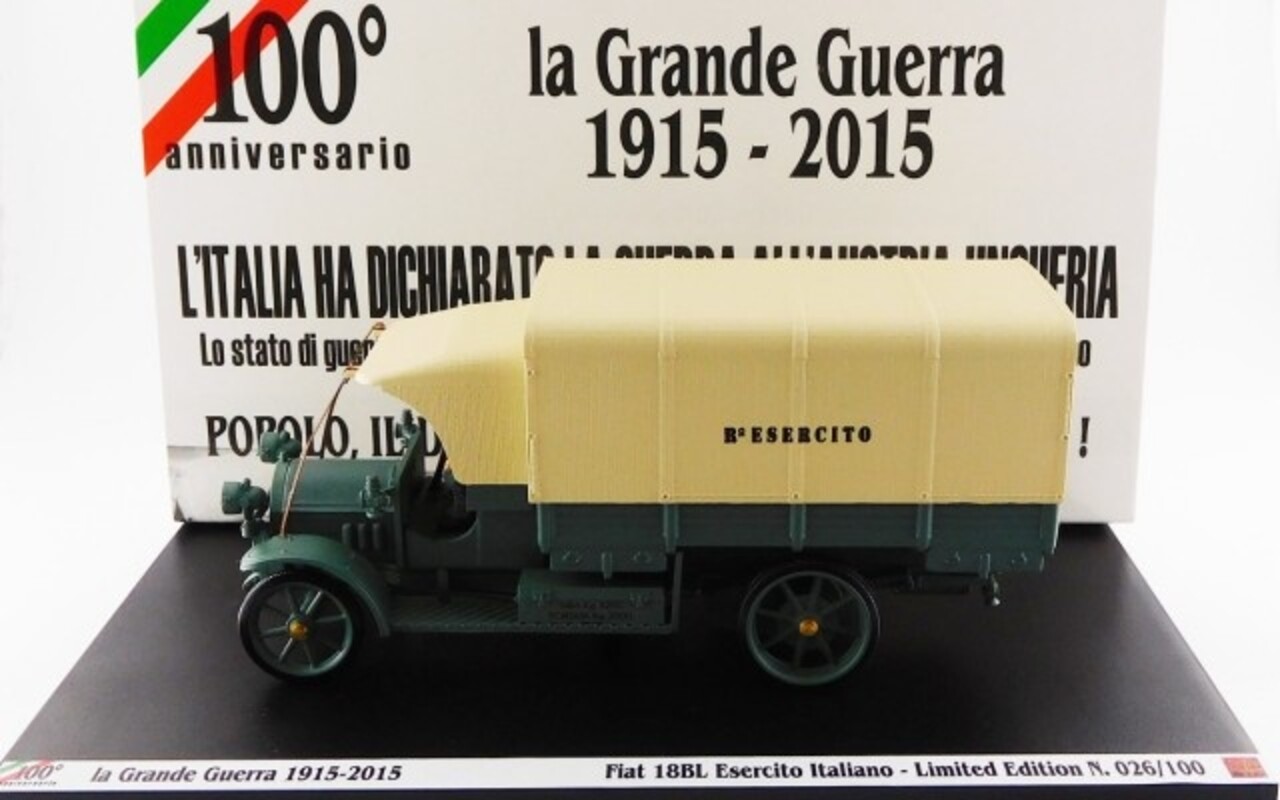 Fiat Fiat 18BL Truck+ Cover Italian Army 1915 - 100th Anniversary of  W.W. I  - 1:43 - Rio Fiat Fiat 18BL Truck+ Cover Italian Army 1915 - 100th Anniversary of  W.W. I  - 1:43 - Rio