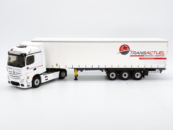 Mercedes-Benz Mercedes-Benz  Actros 5 1851 Truck 4x2 + Curtainside Semi Trailer 3 Axle 'Transactuel Transports 2018  - 1:43 - Eligor
