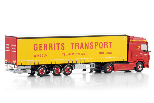 Daf DAF XG 4x2 + Tridec Curtainside Trailer 3 Axle 'Gerrits Transport' -1:50 - WSI Models