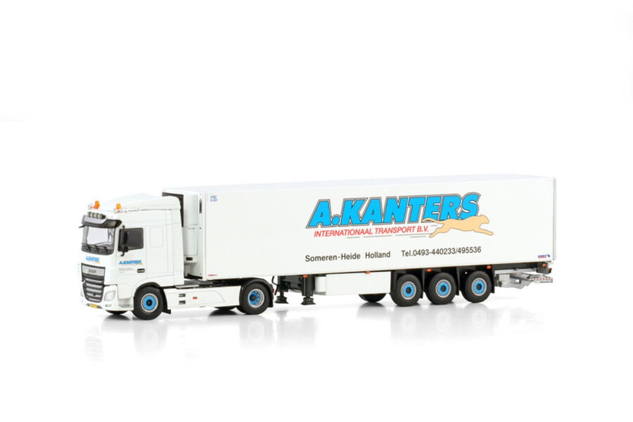 Daf DAF XF Space Cab (MY2017) 4x2 + Reefer Semitrailer 3 Axle 'A.Kanters' -1:50 - WSI Models Daf DAF XF Space Cab (MY2017) 4x2 + Reefer Semitrailer 3 Axle 'A.Kanters' -1:50 - WSI Models