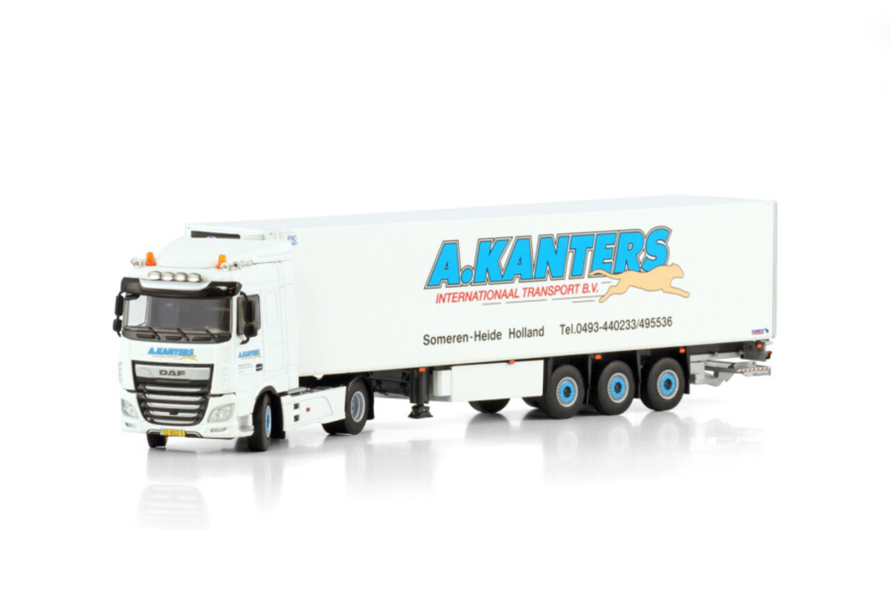 Daf DAF XF Space Cab (MY2017) 4x2 + Reefer Semitrailer 3 Axle 'A.Kanters' -1:50 - WSI Models Daf DAF XF Space Cab (MY2017) 4x2 + Reefer Semitrailer 3 Axle 'A.Kanters' -1:50 - WSI Models