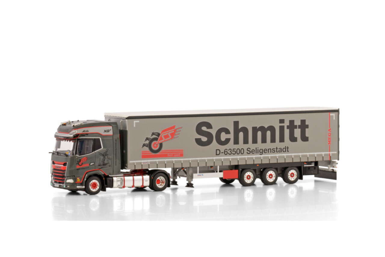 Daf DAF XG+ 4x2 + Curtainside Trailer 3 Axle 'Schmitt' -1:50 - WSI Models