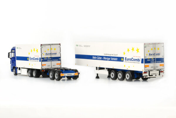 MAN MAN TGX XXL 6x2 Rigid Truck + Dolly 2 Axle + Semi Box Trailer 3 Axle 'EuroCombi' (LZV) - 1:50 - WSI Models MAN MAN TGX XXL 6x2 Rigid Truck + Dolly 2 Axle + Semi Box Trailer 3 Axle 'EuroCombi' (LZV) - 1:50 - WSI Models