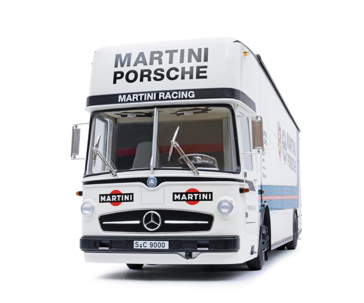 Mercedes-Benz Mercedes-Benz O317 Truck Car Transporter Porsche Martini Racing 1968 - 1:18 - Schuco