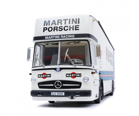 Mercedes-Benz Mercedes-Benz O317 Truck Car Transporter Porsche Martini Racing 1968 - 1:18 - Schuco