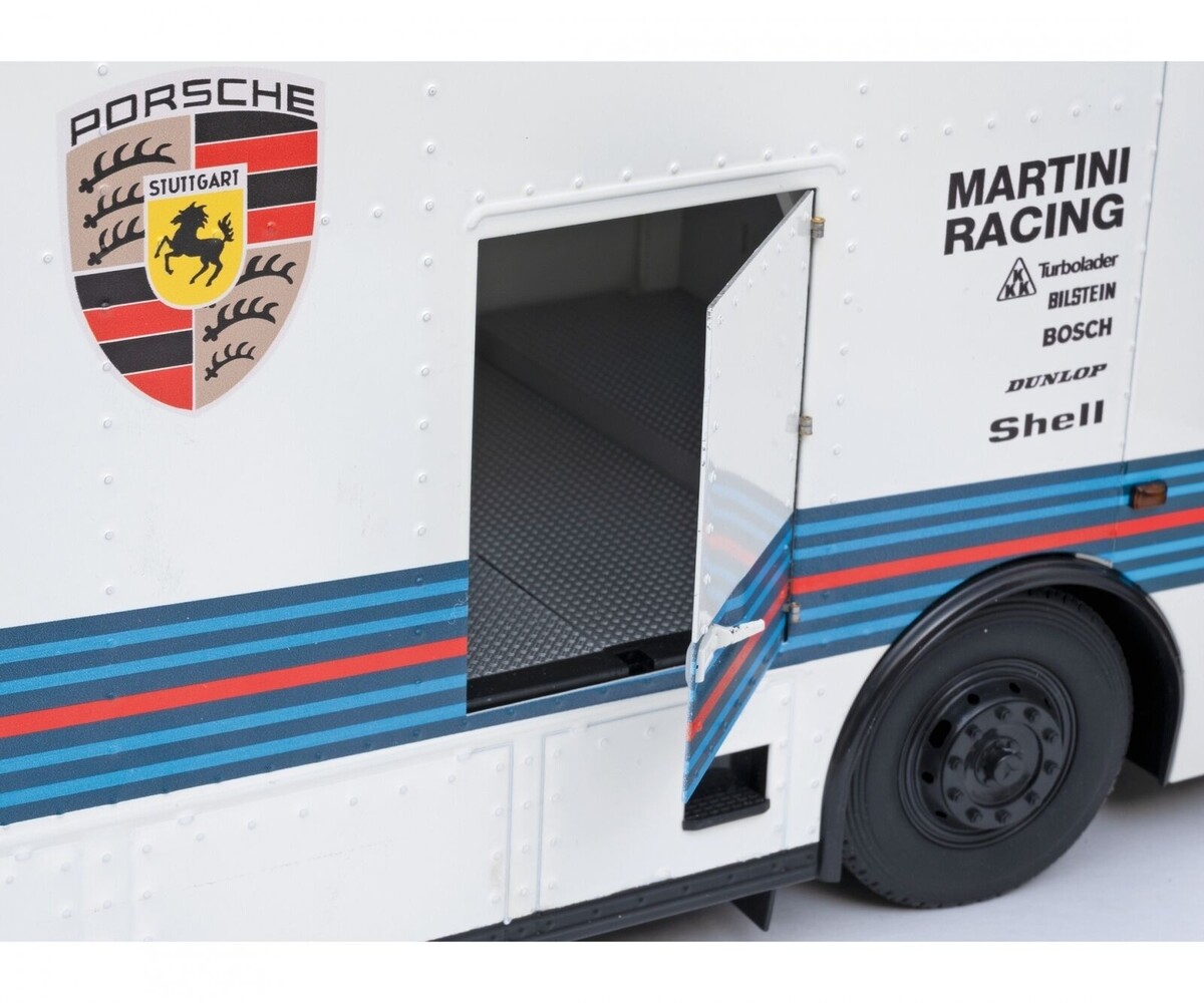 Mercedes-Benz Mercedes-Benz O317 Truck Car Transporter Porsche Martini Racing 1968 - 1:18 - Schuco