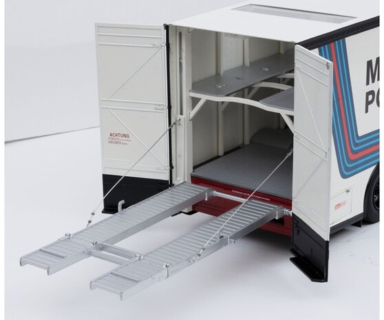 Mercedes-Benz Mercedes-Benz O317 Truck Car Transporter Porsche Martini Racing 1968 - 1:18 - Schuco