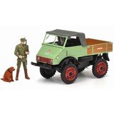 Mercedes-Benz Mercedes-Benz Unimog 401 Truck 1953 + Figures: Hunter + Dog - 1:43 - Schuco Mercedes-Benz Mercedes-Benz Unimog 401 Truck 1953 + Figures: Hunter + Dog - 1:43 - Schuco