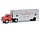 GMC Tractor 4x2 + Car Transporter Trailer Team John Edgar Inc. L.A. California Maserati Race Cars 1950 - 1:43- Schuco
