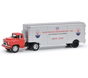 GMC GMC Tractor 4x2 + Car Transporter Trailer Team John Edgard Inc. L.A. California Maserati Race Cars 1950 - 1:43 - Schuco GMC GMC Tractor 4x2 + Car Transporter Trailer Team John Edgard Inc. L.A. California Maserati Race Cars 1950 - 1:43 - Schuco
