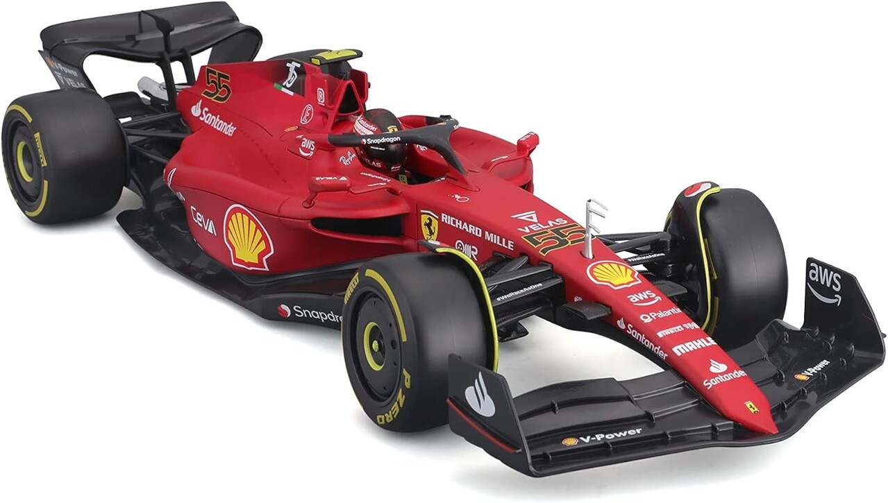 Formule 1 Ferrari F1-75 #55 Season 2022 (C.Sainz) - 1:18 - Bburago Formule 1 Ferrari F1-75 #55 Season 2022 (C.Sainz) - 1:18 - Bburago