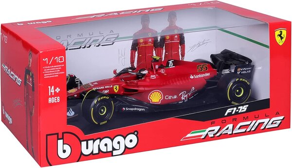 Formule 1 Ferrari F1-75 #55 Season 2022 (C.Sainz) - 1:18 - Bburago Formule 1 Ferrari F1-75 #55 Season 2022 (C.Sainz) - 1:18 - Bburago