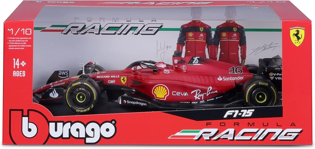 Formule 1 Ferrari F1-75 #16 (C. Leclerc) - 1:18 - Bburago
