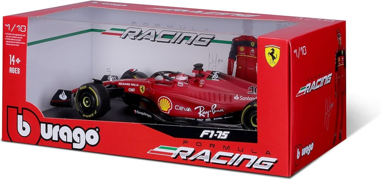 Formule 1 Ferrari F1-75 #16 (C. Leclerc) - 1:18 - Bburago