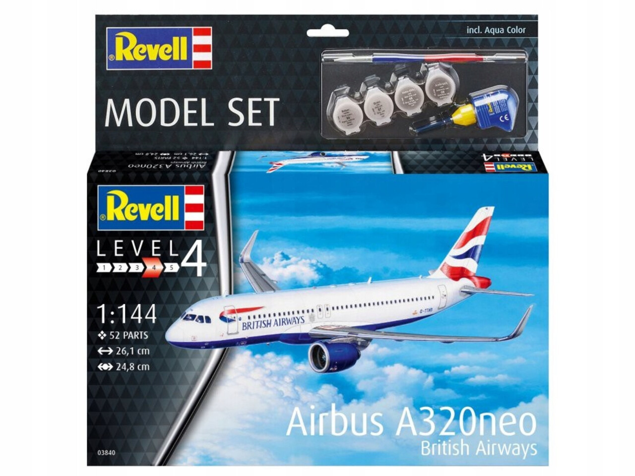 Revell Airbus A320neo British Airways (Level 4) + Aqua Color - 1:144 - Revell Revell Airbus A320neo British Airways (Level 4) + Aqua Color - 1:144 - Revell