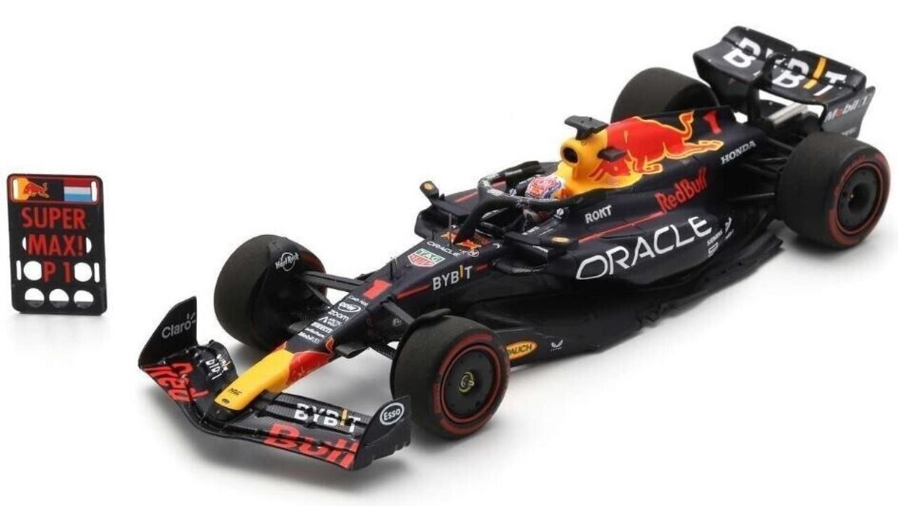 Formule 1 Oracle Red Bull RB19 #1 Winner GP Belgium 2023 + Pit Board Max Verstappen - 1:43 - Spark Formule 1 Oracle Red Bull RB19 #1 Winner GP Belgium 2023 + Pit Board Max Verstappen - 1:43 - Spark