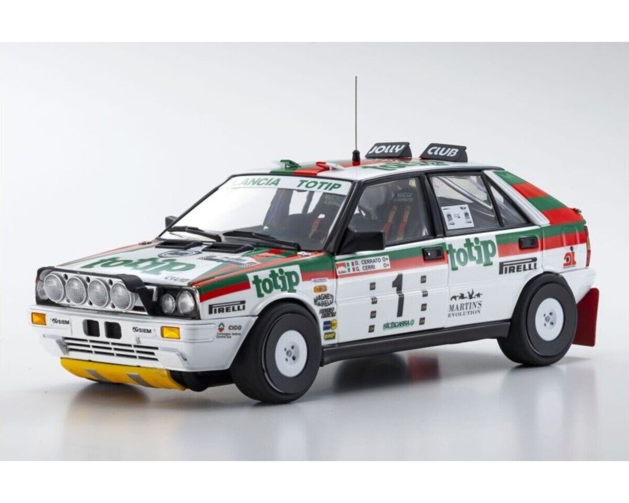 Lancia  Lancia Delta HF Integrale 4WD #1 Team Lancia Totip Winner Rally Targa Florio 1987 (Night Version)- 1:18 - Kyosho Lancia  Lancia Delta HF Integrale 4WD #1 Team Lancia Totip Winner Rally Targa Florio 1987 (Night Version)- 1:18 - Kyosho
