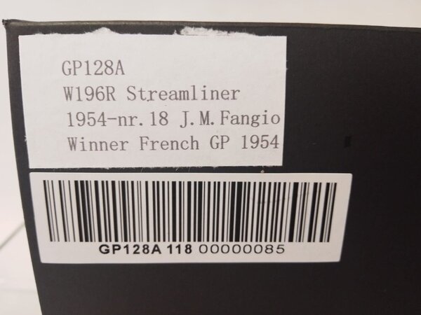 Formule 1 Mercedes-Benz W196R Streamliner #18 Winner GP France J.M.Fangio 1954 - 1:18 - GP Replicas Formule 1 Mercedes-Benz W196R Streamliner #18 Winner GP France J.M.Fangio 1954 - 1:18 - GP Replicas