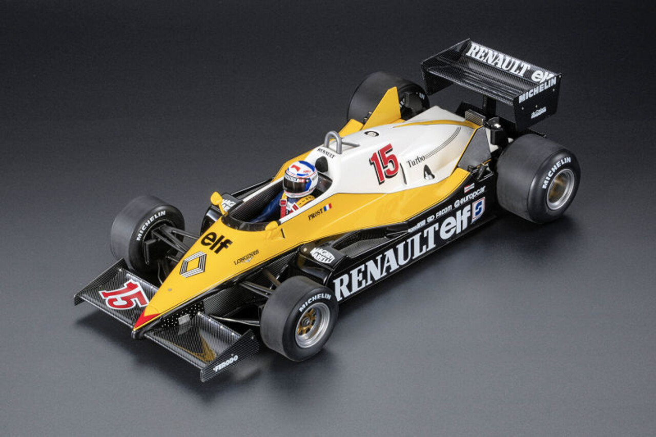 Formule 1 Renault RE40 #15 Winner GP France (Pole + Fastest Lap) 1983 A.Prost + Pilote Figure - 1:18 - GP Replicas