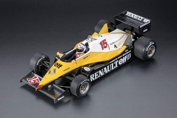 Formule 1 Renault RE40 #15 Winner GP France (Pole + Fastest Lap) 1983 A.Prost + Pilote Figure - 1:18 - GP Replicas