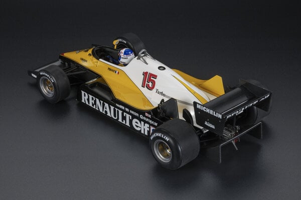 Formule 1 Renault RE40 #15 Winner GP France (Pole + Fastest Lap) 1983 A.Prost + Pilote Figure - 1:18 - GP Replicas