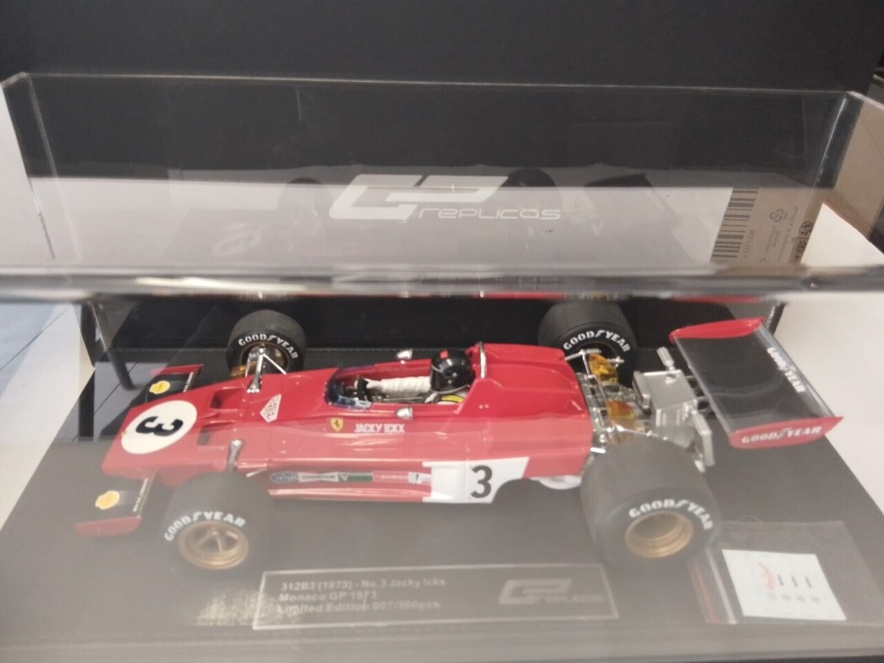 Formule 1 Ferrari 312B3 #3 GP Monte Carlo Monaco 1973 Jacky Ickx + Pilot Driver - 1:18 - GP Replicas Formule 1 Ferrari 312B3 #3 GP Monte Carlo Monaco 1973 Jacky Ickx + Pilot Driver - 1:18 - GP Replicas