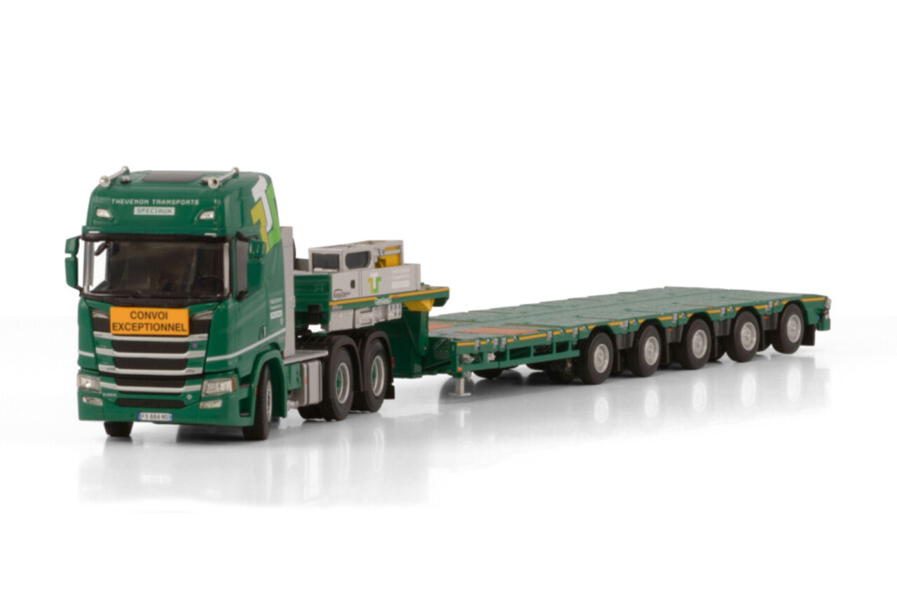 Scania Scania R Highline CR20H 6x4 +Manoovr Low Loader 5 Axle 'Thevenon Transports Spéciaux'  -1:50 - WSI Models Scania Scania R Highline CR20H 6x4 +Manoovr Low Loader 5 Axle 'Thevenon Transports Spéciaux'  -1:50 - WSI Models
