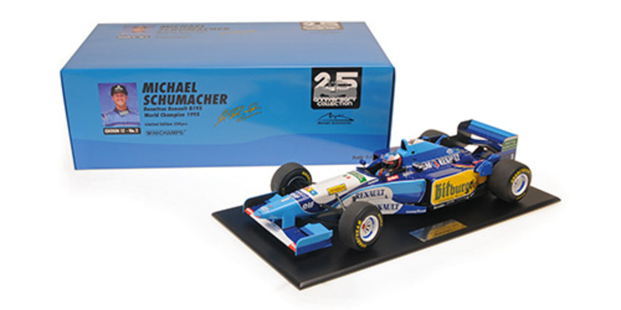 Formule 1 Benetton Renault B195 Schumacher World Champion 1995 - 1:12 - Minichamps Formule 1 Benetton Renault B195 Schumacher World Champion 1995 - 1:12 - Minichamps