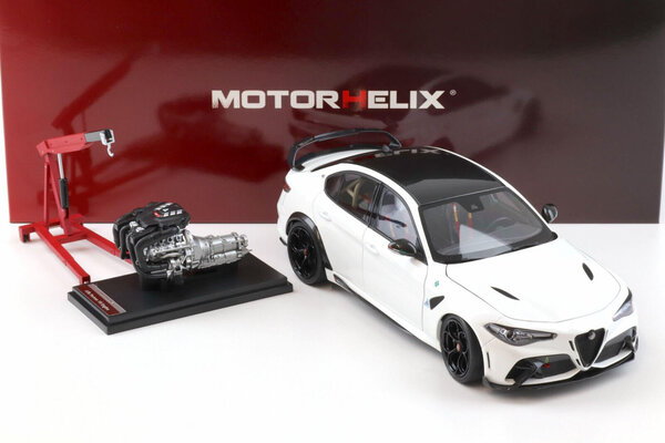 Alfa Romeo Alfa Romeo Giulia GTAm + Engine + Accessories  2021 - 1:18 - MotorHelix Alfa Romeo Alfa Romeo Giulia GTAm + Engine + Accessories  2021 - 1:18 - MotorHelix