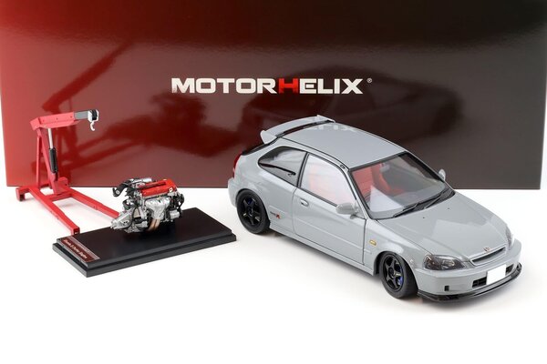 Honda Honda Civic Type R (EK9) + Engine + Yokohama Tires 1997 - 1:18 - MotorHelix
