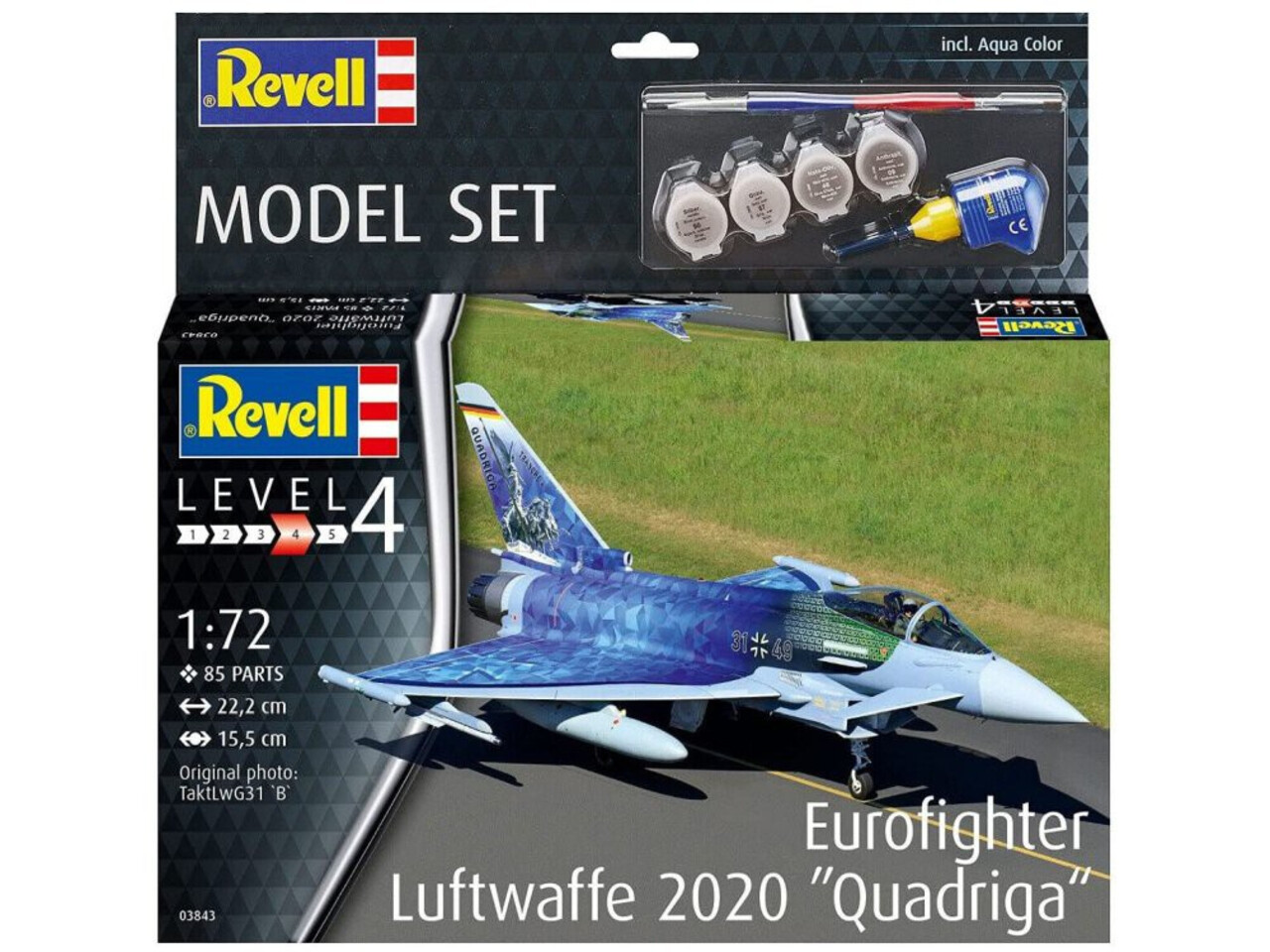 Revell Eurofighter Luftwaffe 2020 "Quadriga" (Level 4) + Aqua Color - 1:72 - Revell Revell Eurofighter Luftwaffe 2020 "Quadriga" (Level 4) + Aqua Color - 1:72 - Revell