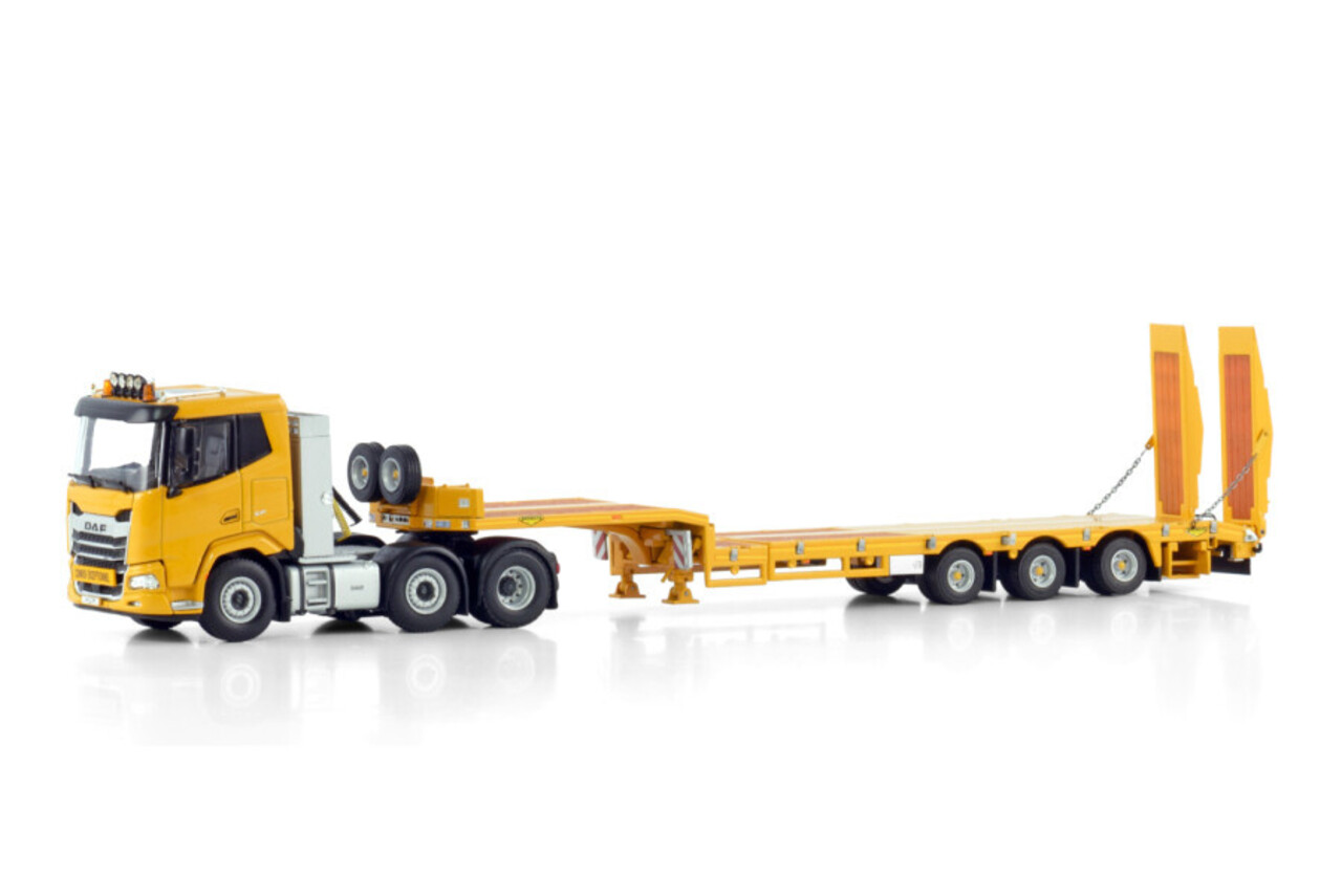 Daf DAF XF SL 6x2 Twin Steer + Semi Lowloader (3 Axle) + Ramps - 1:50 - WSI Models Daf DAF XF SL 6x2 Twin Steer + Semi Lowloader (3 Axle) + Ramps - 1:50 - WSI Models